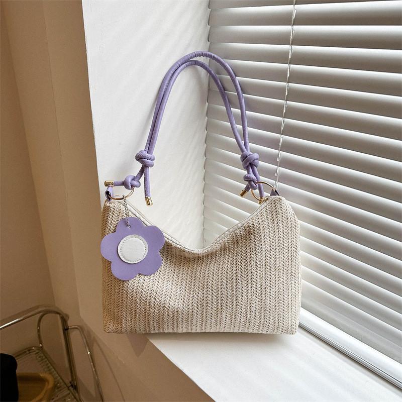 Versatile Woven Tote Bag For Women Modern Casual Shoulder Bag In Elegant Colors