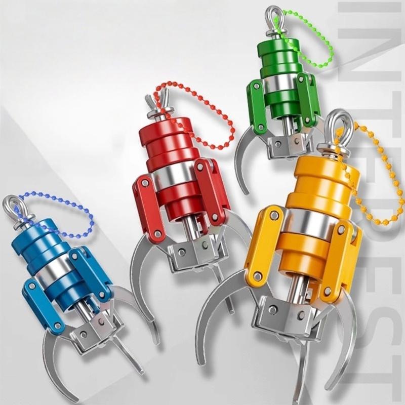 Portable Simulated Claw Doll Machine Grab-clip Keychain Keyring For Car Interior Decoration Key Fun Press Lock Gadgets