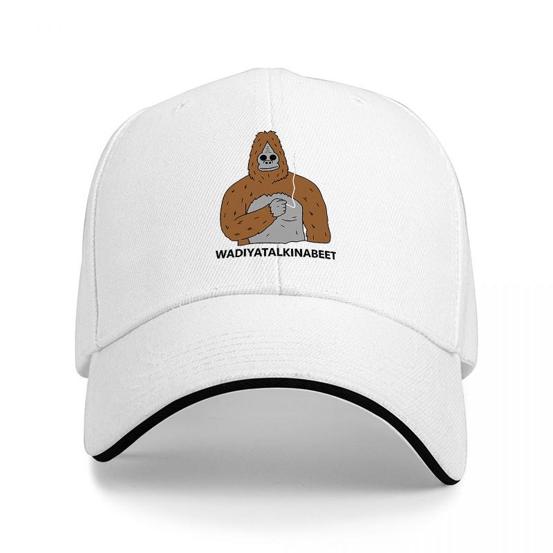 Sasquatch Knitting Cap Black Baseball Hat with Funny Bigfoot Design for Outdoor Adventures and Casual Wear