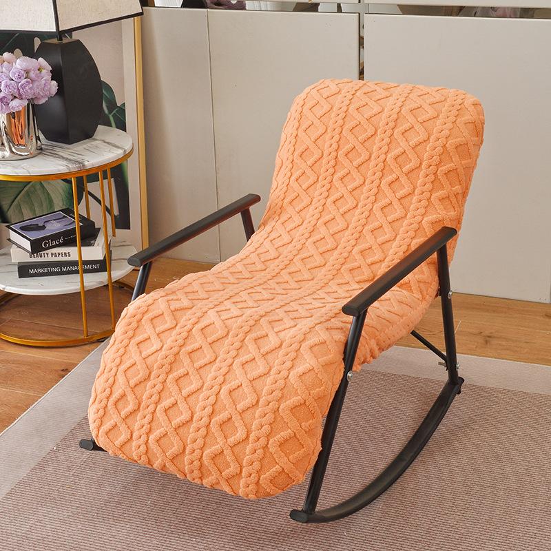 Elastic Plush Rocking Chair Cover Thicken Soft Warm Chair Protector Furniture Cover Balcony Lazy Sofa Lounge Chair Cover