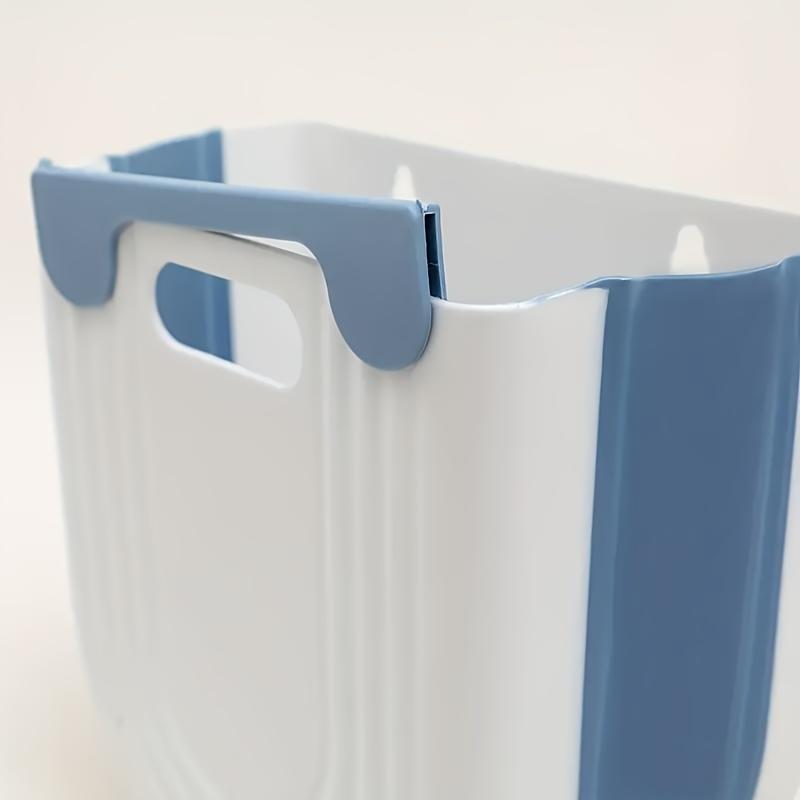 1pc Compact Foldable Trash Can with Cabinet Hook-Space-Saving Modern Minimalist Rectangular Design,Durable Plastic Portable Countertop Bin for Kitchen