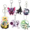 Cartoon MEW Eevee POCKET Acrylic Keychain Students Anime Kawaii Key Ring Backpack Jewelry Charm Ornament Gifts for Friends Toy