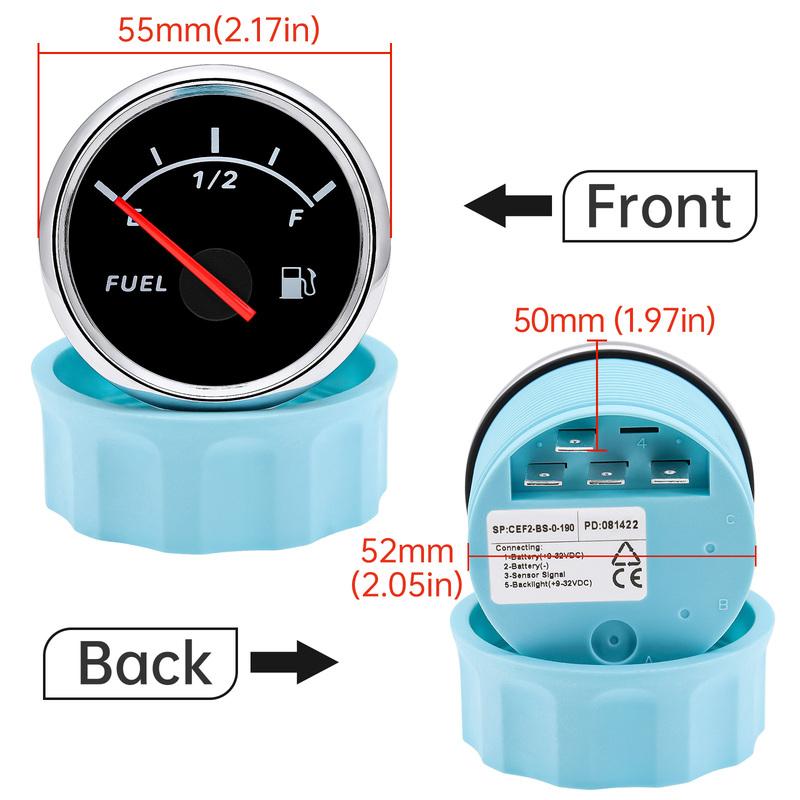 240-33ohm  Fuel Level Gauge Stainless Steel Marine Fuel Level Gauge Sensor 100mm-600mm for Car Boat  Indicator E-F Range