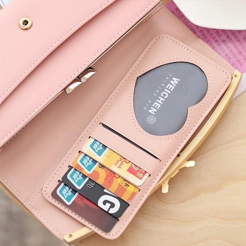 Long Wallets Women Bow Hasp Fashion Sweet Ladies Money Card Holder New Arrival Matte Leather Simple Solid Elegant Female Cardbag