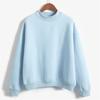 Cross-Border Solid Color Half-High Neck Sweatshirt – Custom Image Option Available