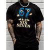 European Sizes Men'S Casual Crewneck T-Shirt Featuring a Trendy Street Style Design with Number 67 Characterized by Large Eyes, Perfect for Men