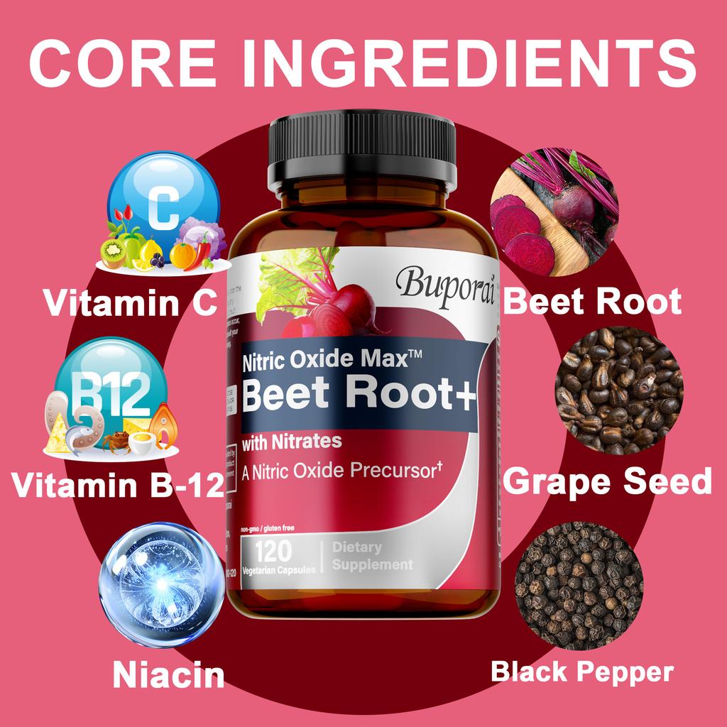 Contains Beetroot and a Nitric Oxide Precursor Blend To Support Vascular Health and Provide Antioxidant Benefits. Suitable for Adults.