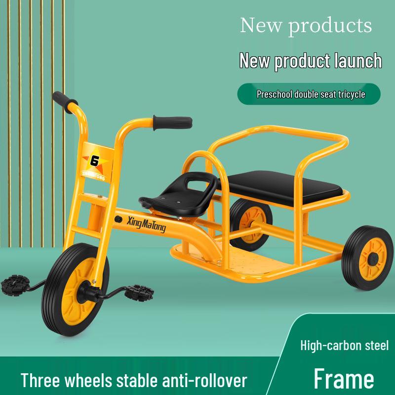 Dual Seat Swivel Tricycle for Toddlers: Indoor/Outdoor Pedal Bike for Early Education