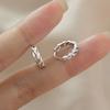 Real  Sterling Silver Zircon Twisted Round Hoop Earrings for Women Trendy Fine  Minimalist Geometric Accessories