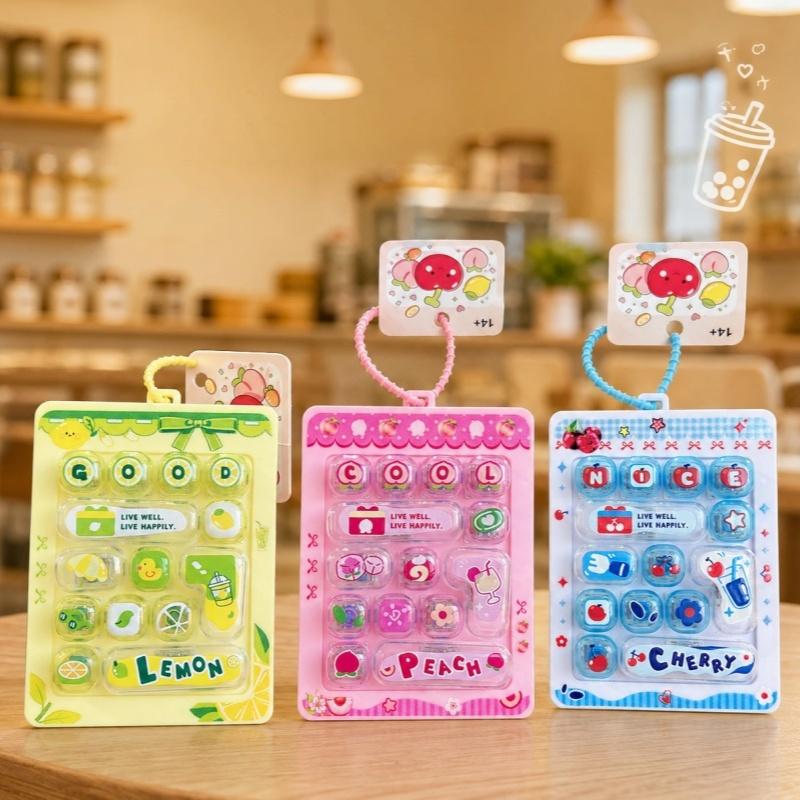 14 Keys Cute Funny Anti Stress Keycaps Keyrings Mini Keyboard Keycap Accessories Decorative Pendant for Backpack Keychain Decor
