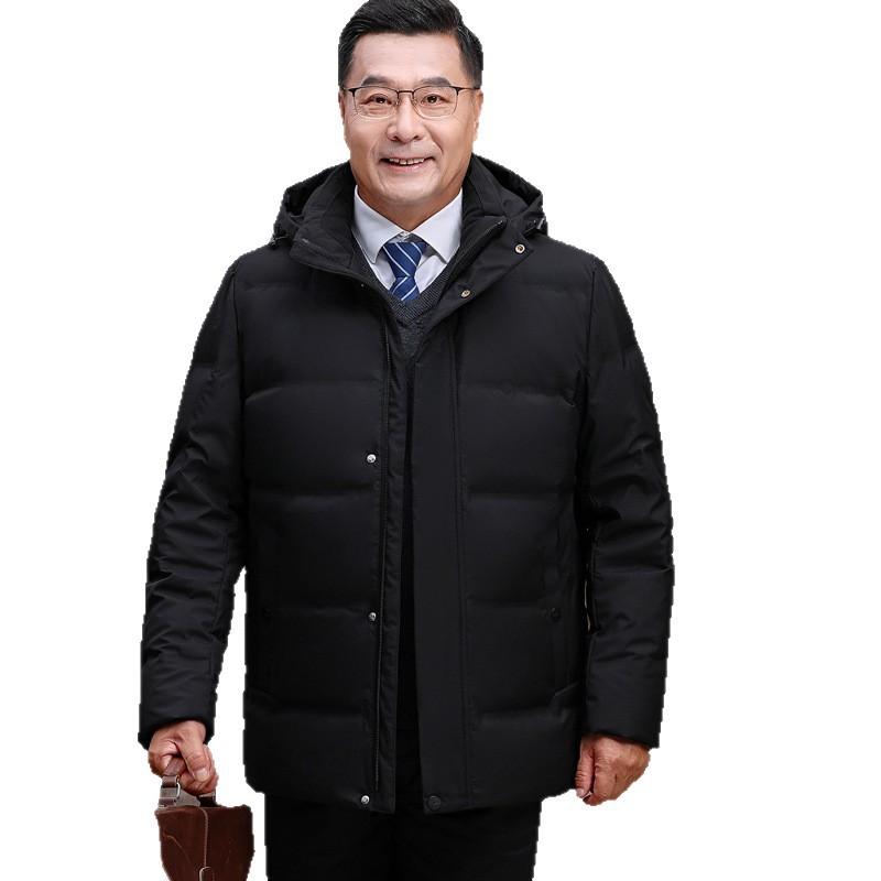 2025 Middle-aged and Elderly Down Jacket Men's Dad Wear Thickened Winter Style Father Grandpa Outfit Plus Size Short Warm Jacket