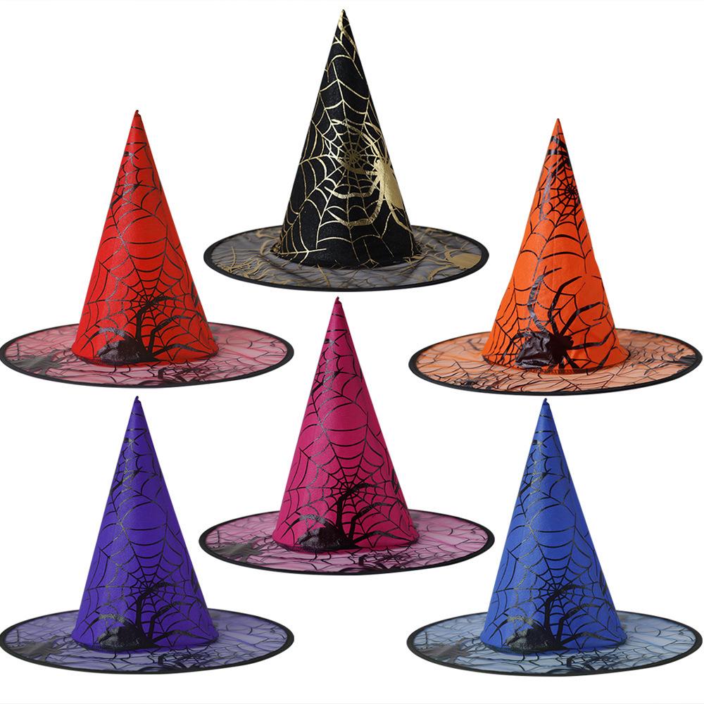 Halloween Witch Hat Costume for Kids and Adults - Mesh Wizard Hat
