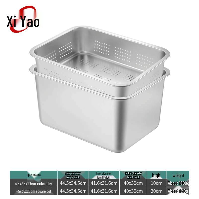 Xiyao 304 Edelstahl Perforiertes Abtropfschalen-Set