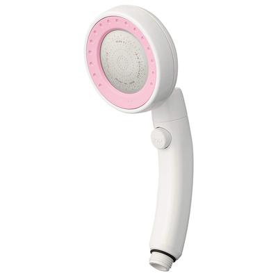 SANEI Company Sanei Faucet Rainy Move Pink Ring Approximately Water Saving Angle Adjustment Wide Shower Hand Stop Function Soft To the Touch