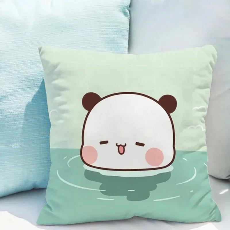 Bubu Dudu Cartoon Bear Pillow Cover 45X45Cm - Cute Kids Bedroom Decor, Soft Plush Sofa Pillow Case For Living Room
