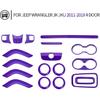 18PCS Full Set Interior Trim Kit For Jeep Wrangler JK JKU 2011-2018 4 Door,Center Console Door Handle Side Outlet Cup Holder Gear Cover Trim (Purple)