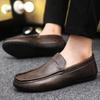 Fashion Men Loafers Party Driving Loafers Shoes Male Genuine Leather Business Office Leather Mens Casual Flats Moccasins Brown