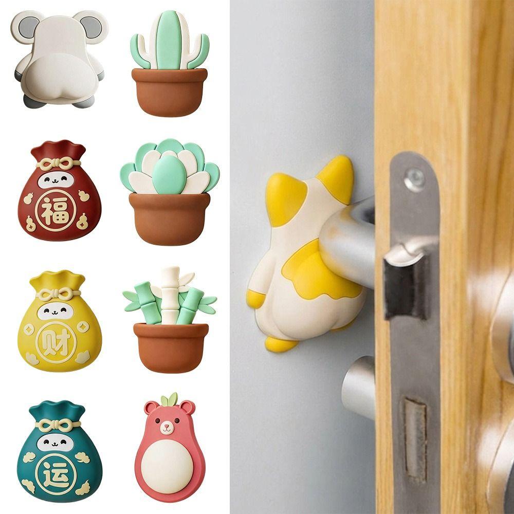 Self-Adhesive Door Handle Bumpers Silicone Wall Protector Stickers  For Home Improvement