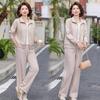 Mom's Stylish Plus Size Sportswear Set for Middle-Aged & Elderly Women - Casual Spring/Autumn Hoodie Two-Piece