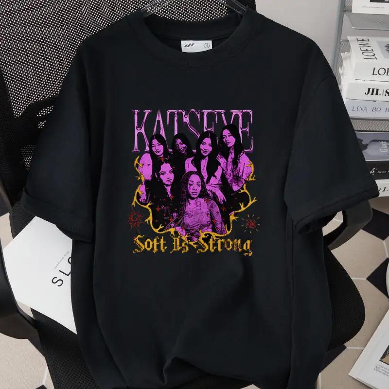 2026 Bestselling Korean Girl Group Katseye Printed Fan Concert Tshirt Short Sleeved Fashionable Casual Daily Fan Outfit Top