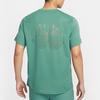 Nike Solid Color Brand Logo Quick-Dry Short Sleeve T-Shirt for Men in Green