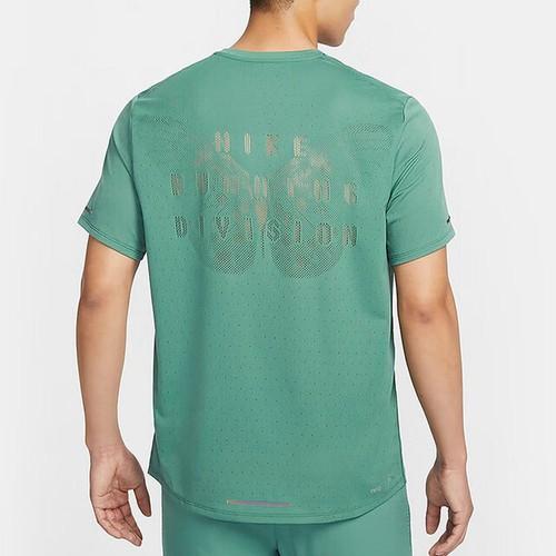 Nike Solid Color Brand Logo Quick-Dry Short Sleeve T-Shirt for Men in Green
