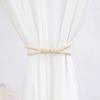 Magnetic Curtain Tieback, Cotton Linen Rope Curtain Holdback with Wood Buckle for Drapes, Decorative Tie Backs for Bedroom, Boho Room, Nursery,