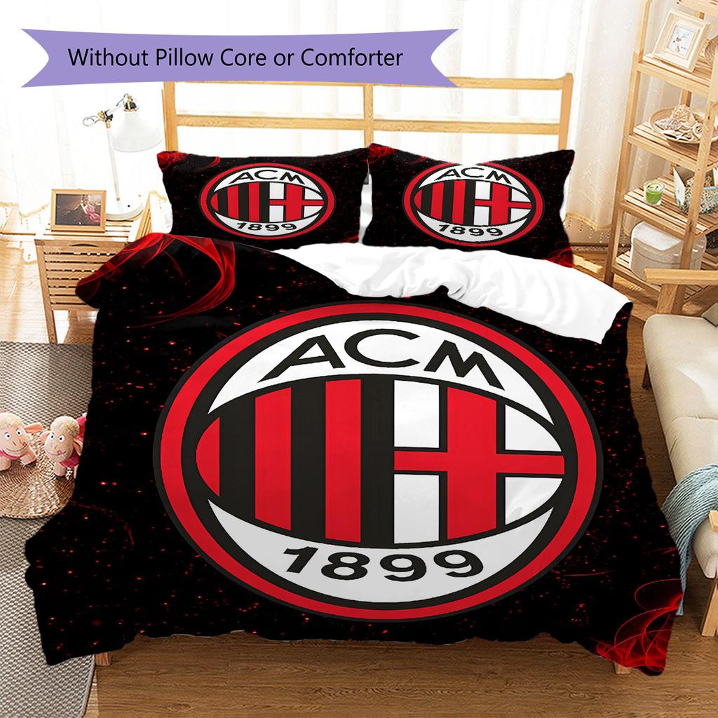 AC Milan Patronen Beddengoed, Dekbed Set Dekbedovertrek Kussensloop Huis Verjaardagscadeau(1 dekbedovertrek + 2 kussenslopen, zonder binnenkussen)