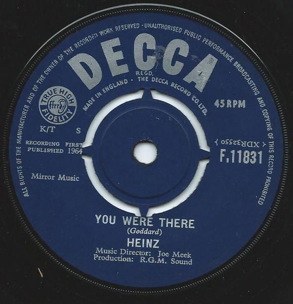 

7-дюймовая пластинка HEINZ - You Were There F11831 Decca 1964 UK Rock б/у