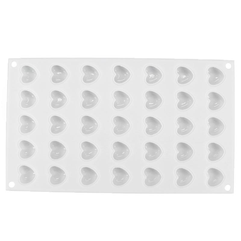 35 Holes Hearts Shape Mousse Mold 3D Cake Silicone Molds for Cake Mousse Dessert Decor Tool