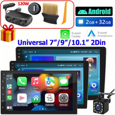 Autoradio multimédia Android 13 7/9/10 pouces sans fil Apple Carplay Android Auto 2 Din récepteur stéréo autoradio caméra de recul