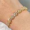 Classic Shiny Clear Zircon Flowers Adjustable Charm Bracelets for Women Sliver Color Fashion Wedding Zircon