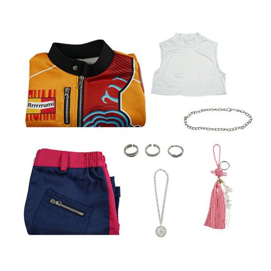 Anime Demon Hunters Costume Set Rumi Inspired Cosplay Outfit Korean Style Dress-up Uniform for Girls Halloween Comic Party