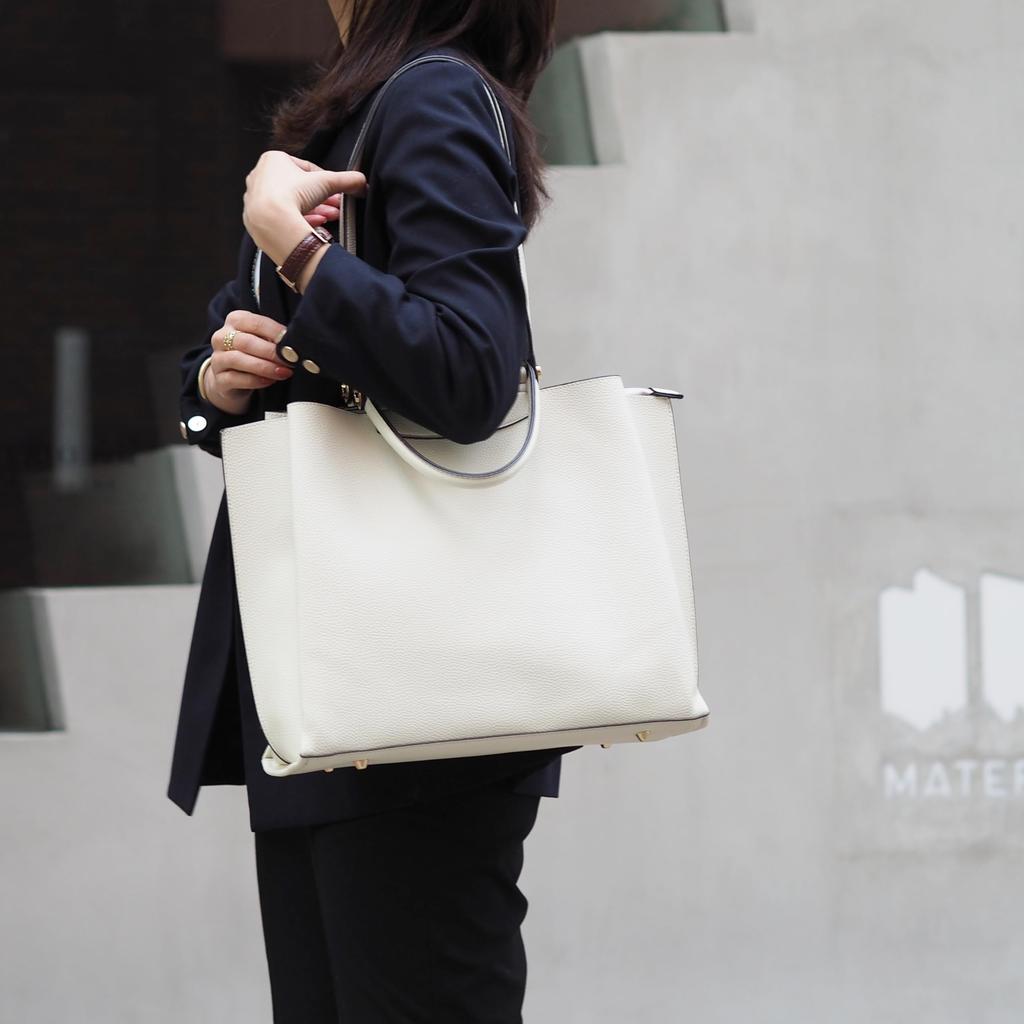 tote PU leather elegant square bit 171135 [Guccio Italy] 2-way bag, high-end handbag, shape, parts, women's (IVORY)