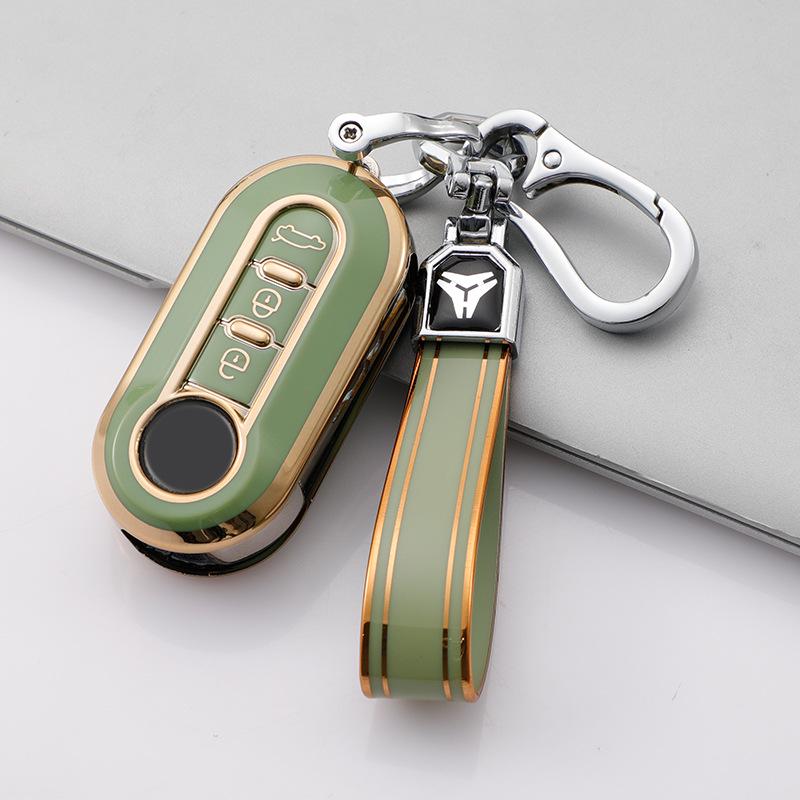 High-End Key Case for Fiat 500, Viaggio, Bravo, Iveco Eurocargo - Personalized Protective Shell with Buckle