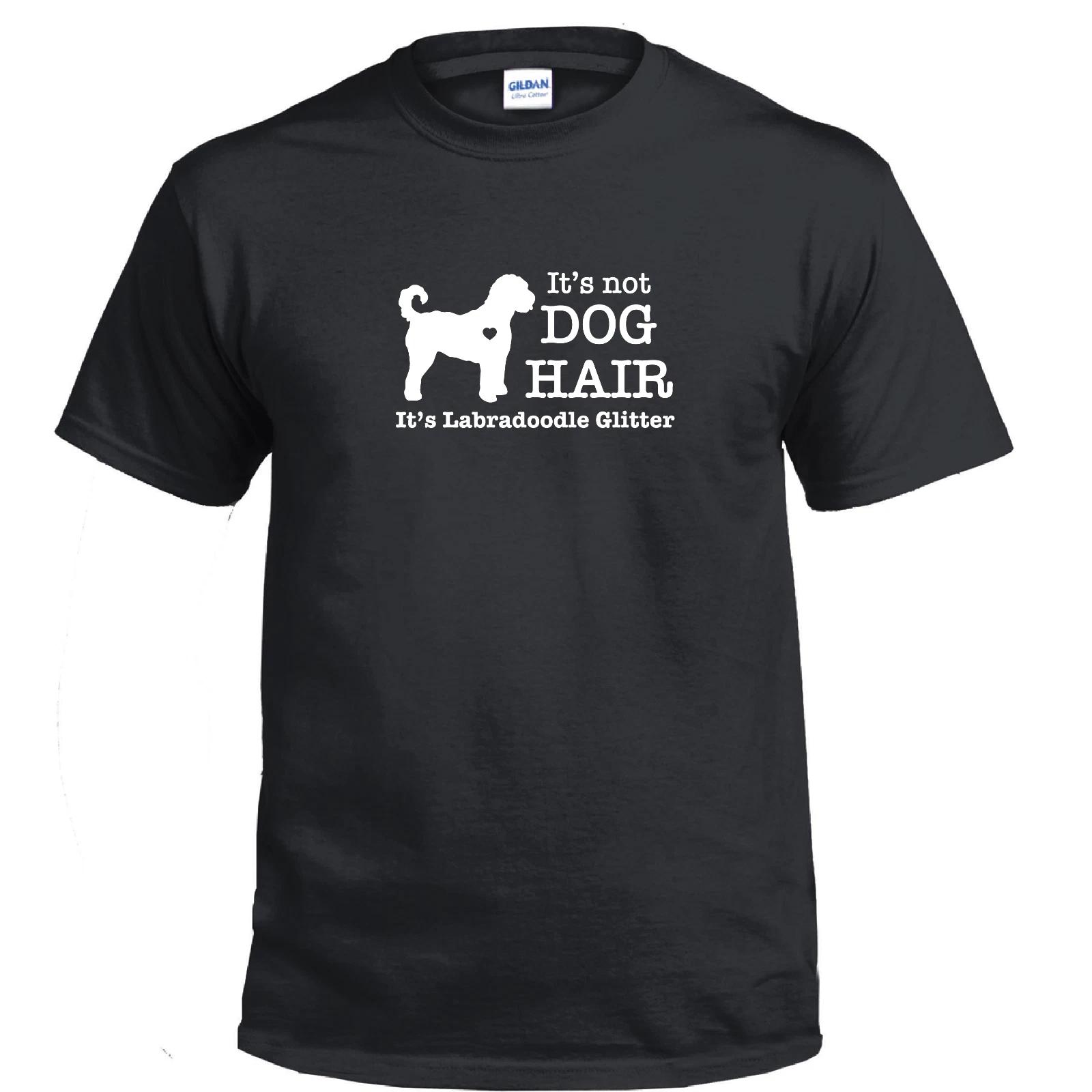 

Its Not Dog Hair Its Labradoodle Glitter Silhouette Funny Cotton Black T-Shirt S
