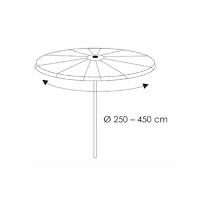 Housse de protection parasol deluxe, Ø250-450cm, imperméable et résistante