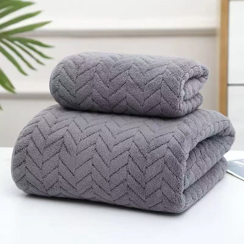 Luxury Towel ,ultra-soft, Highly Absorbent, Non-fading, Retro Style Bathroom Plain Towel, High-quality Towel, Bathroom Accessories