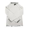 Girls Long Sleeve T-Shirt With Ruffle Trim Bow Detail Soft Cotton Blend Top Fall Kids Fashion