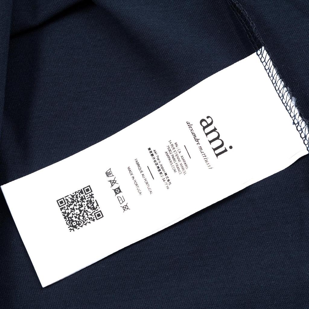 AMI 2025 Summer New Love Embroidered Logo Couple Cotton Short Sleeve Round Neck T-shirt