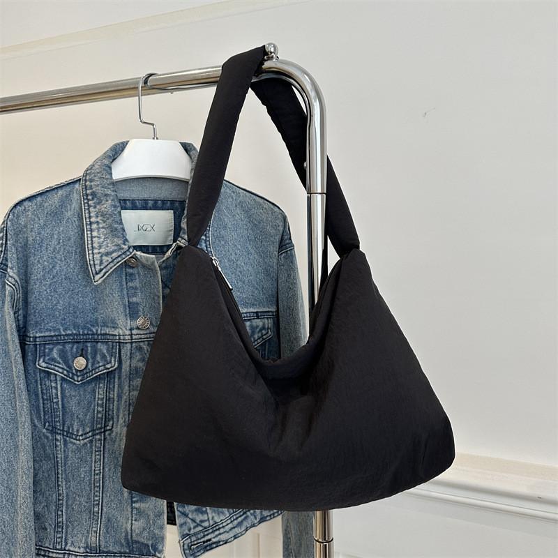 

Trendy Korean Style Cute Single Shoulder Bag Casual Tote Handheld Bag In Black White Khaki And Green чёрный