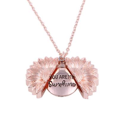 Women Double-Layer Lettering Necklace Alloy Flower Short Clavicle Chain Girls Jewelry