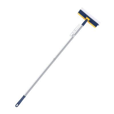 2'si 1 arada Ölçeklenebilir Uzun Saplı Zemin Temizleme Ovma Fırçası Çekçekli Taşınabilir V Şekilli Sert Kıl Temizleme Fırçası