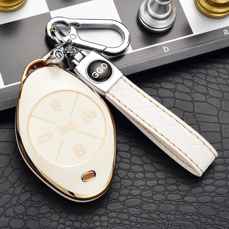 Luxury Key Case for 2021 Xpeng Motors G3/P7 - Unisex Full Cover with Buckle