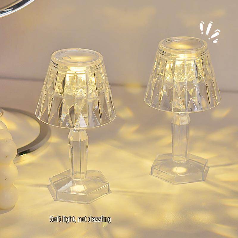 Elegant Crystal Bedside Table Lamp - Decorative Night Light & Birthday Gift