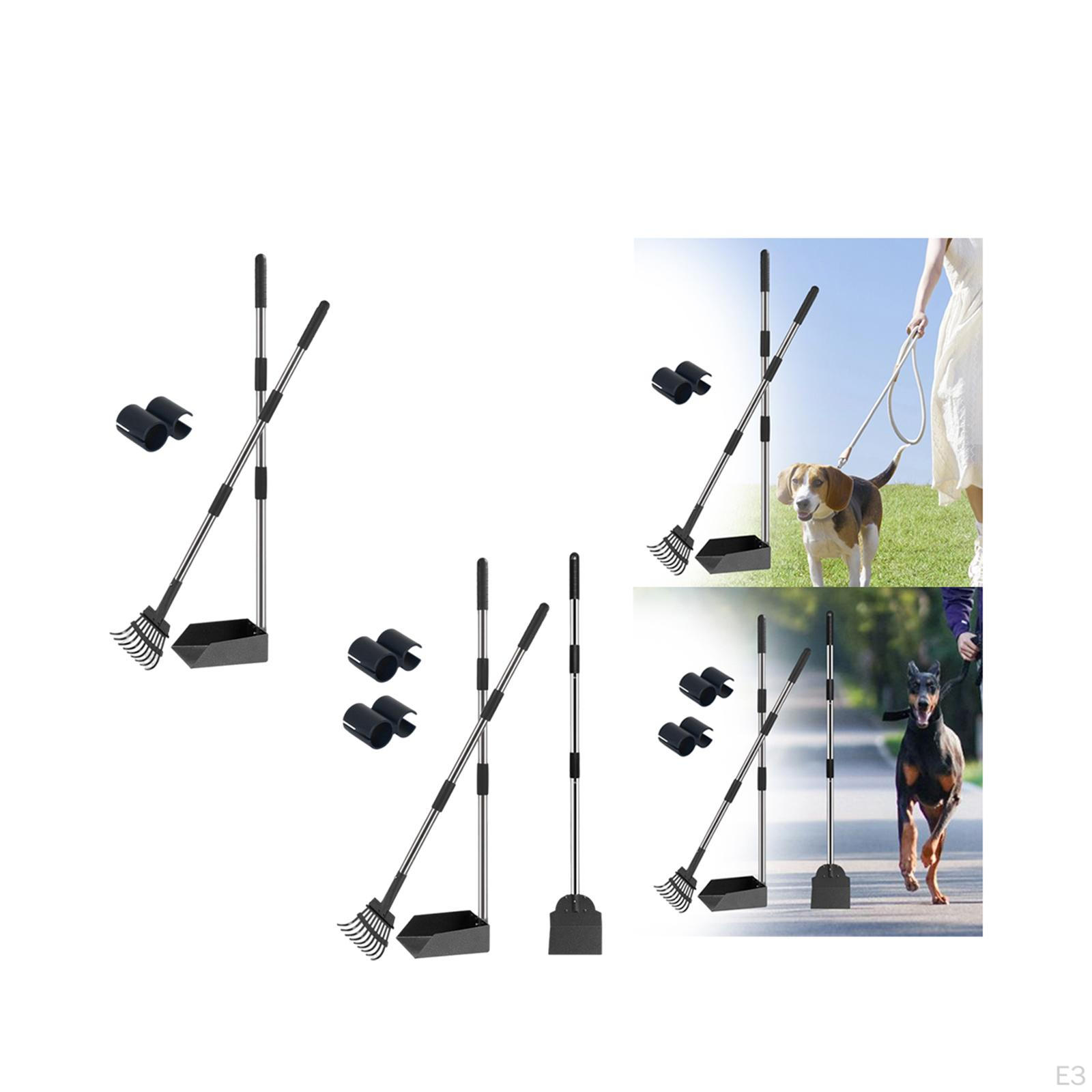 Регулируемая металлическая лопатка для какашек с длинной ручкой для средних и крупных — фото 3