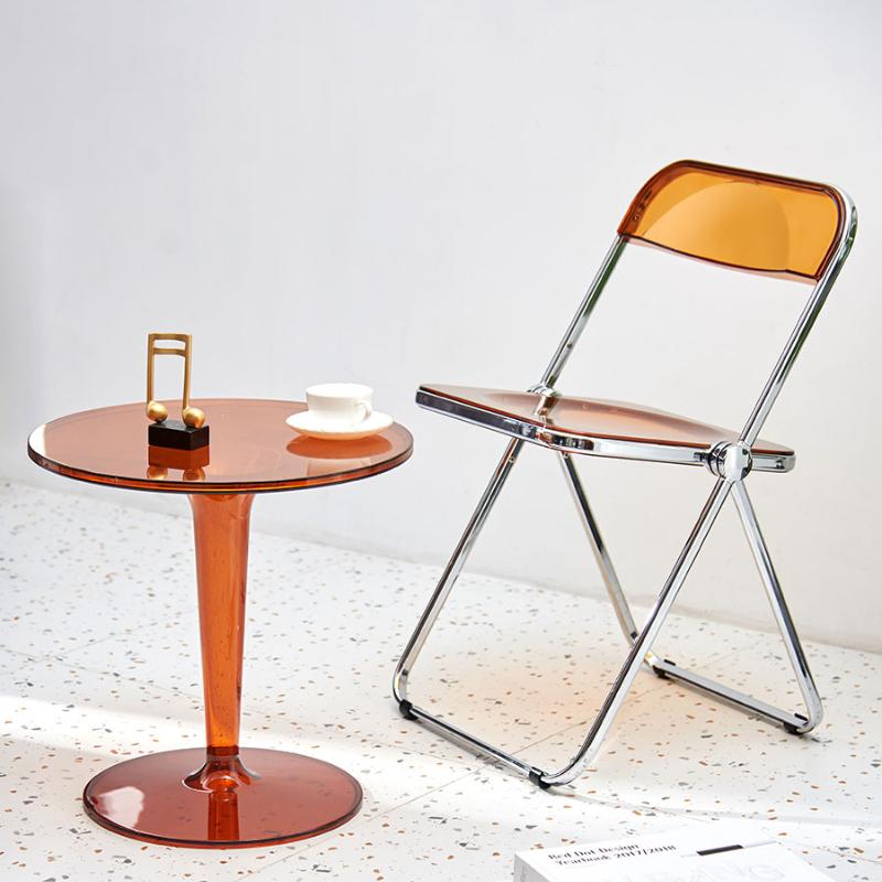 Simple round Coffee Tables home Transparent Acrylic Side Table Designer Movable Plastic side Table Nordic Living Room Furniture