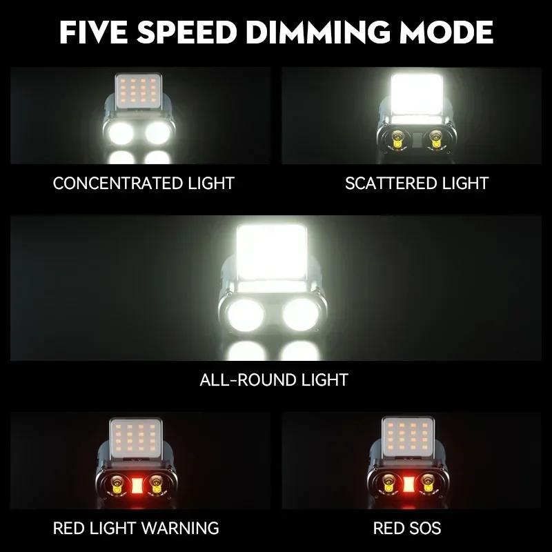 LED Sensorpannlampa Typ-C Uppladdningsbar Keps Lampa Varningshuvudlampa för Nattsäkerhet Cykling Utomhus MTB Cykelstrålkastare