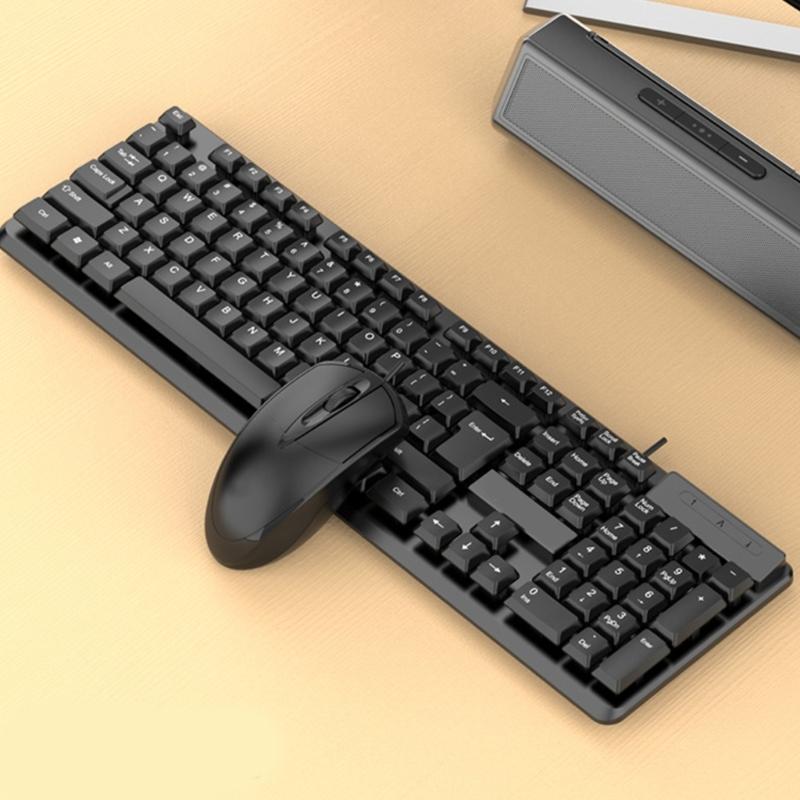 Corded Keyboard and Mouse Corded Keyboard and Mouse Combo USB Keyboard and Mouse Set for School Office Business Gaming