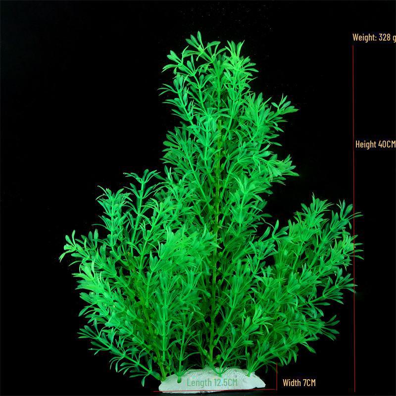 Erba e Fiore Artificiale per Acquario da 40 cm, Ornamento per Decorazione Serbatoio Pesci